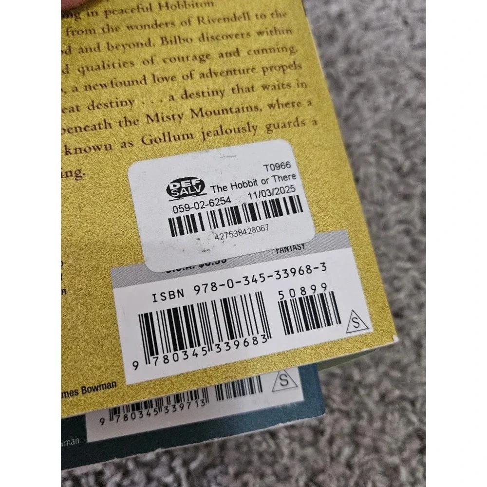 J.R.R. Tolkien Book Lot The Hobbit The Two Towers The Return of the King